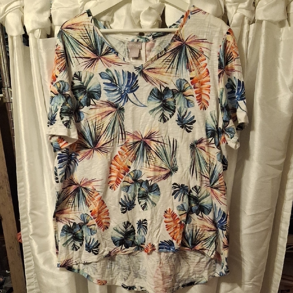 Chicho's Tropical Print Women's Top 3 Large 🩵🩵🩵🩵
